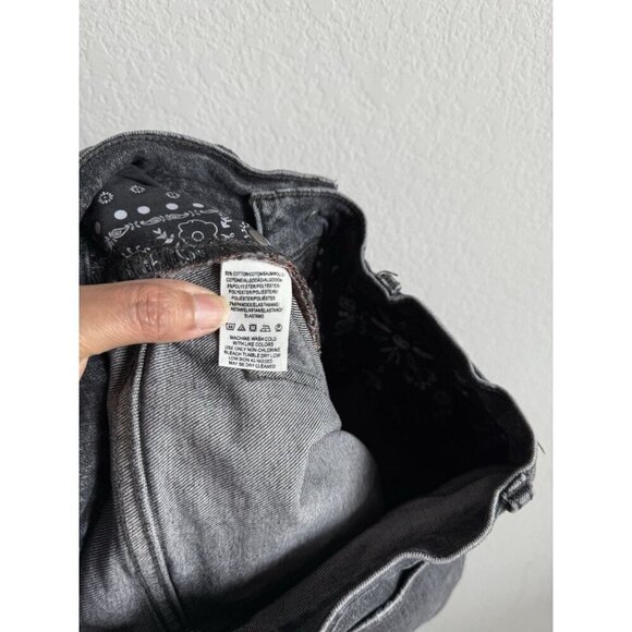 Free People Robin CRVY High Rise Flare Jeans Gray Black Wash Womens Size 28 Boho - Picture 10 of 11